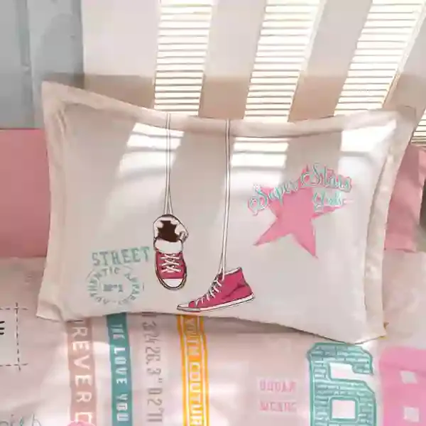 Nova Home Super Star Pillowcase Set - 2 Pcs - 100% Cotton - Beige product thumbnail 3