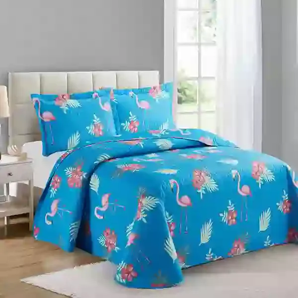 Nova Home "Flamingo" Bed Spread Set - Blue product thumbnail 3