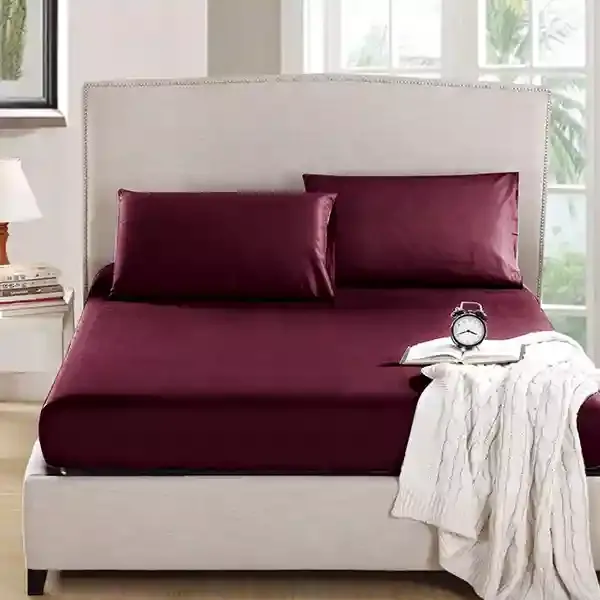 Nova Home "MicroBasic" Fitted Sheet Set - Burgandy product thumbnail 3
