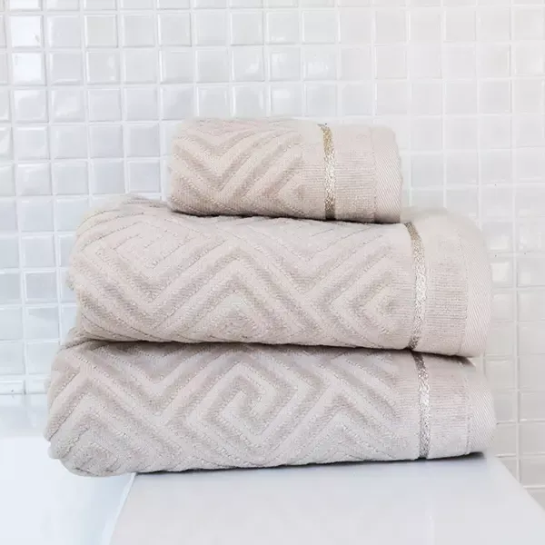 Nova Home Versace Towel, 100% Cotton - Beige product thumbnail 4