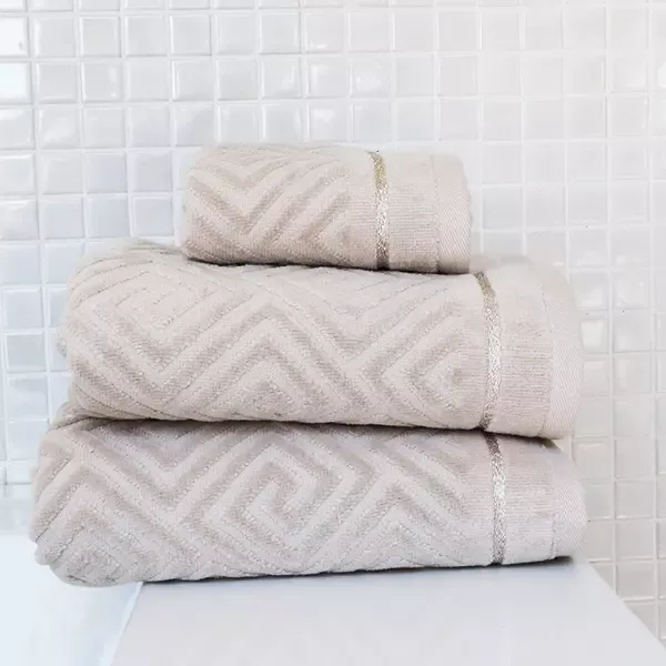 Nova Home Versace Towel, 100% Cotton - Beige product thumbnail 2