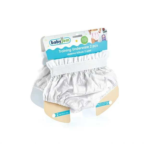 Babyjem Training Underwear Pants Set - 2pcs - White product thumbnail 3