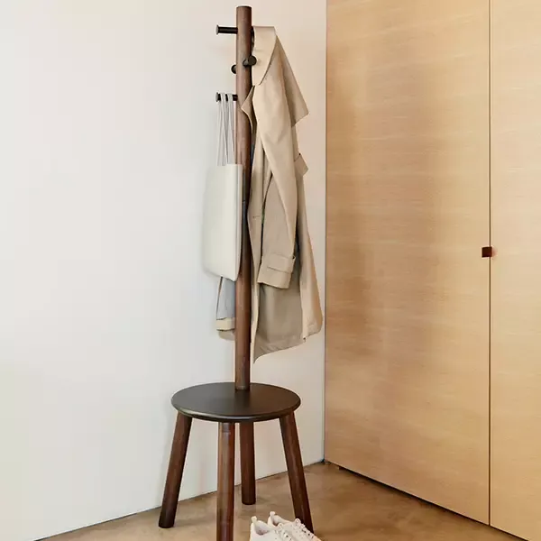 Umbra Pillar Stool and Coatrack - Black & Walnut product thumbnail 3