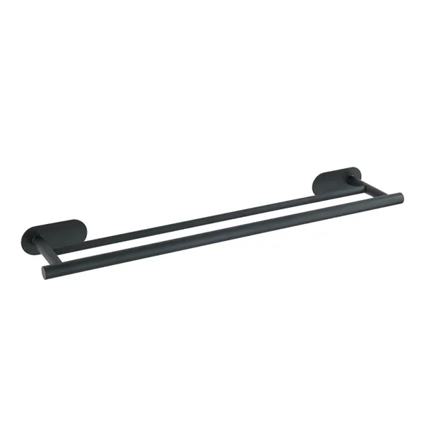 Wenko Orea Turbo-Loc Double Towel Rail - Stainless Steel - Black Matt product thumbnail 3