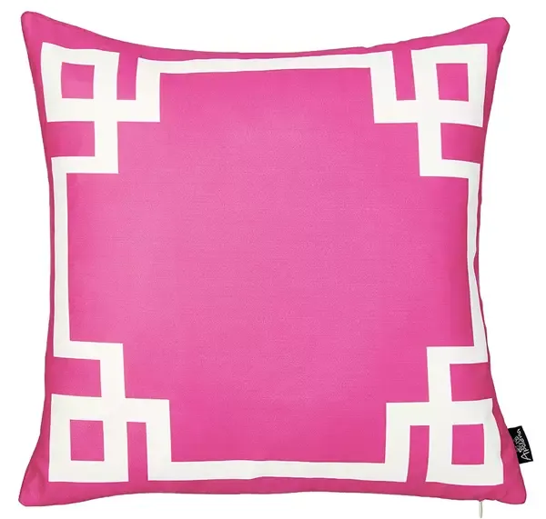 Nova Home Geometric Story Printed Cushion Cover - 45x45 cm - Pink product thumbnail 3
