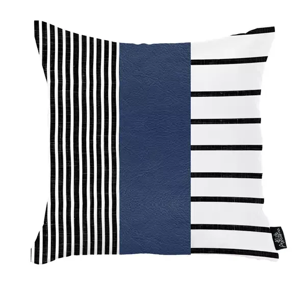 Nova Home Boho Chic Leather & Jacquard Cushion Cover - 45x45 cm - Multicolor product thumbnail 3
