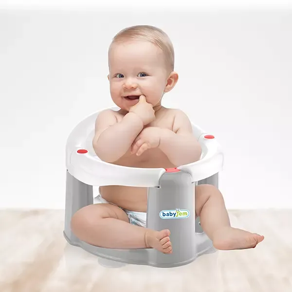 Babyjem Baby Bathing & Feeding Seat - Grey product thumbnail 3