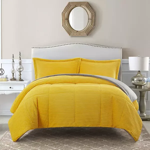 Nova Home Campo Cordroy Flannel Winter Comforter Set - Yellow (Available in Sizes) product thumbnail 9