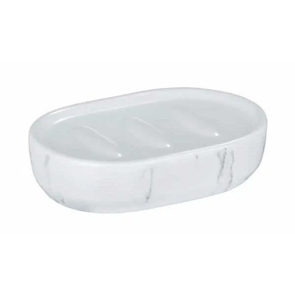 Wenko Adrada Ceramic Soap Dish - White Marble product thumbnail 3