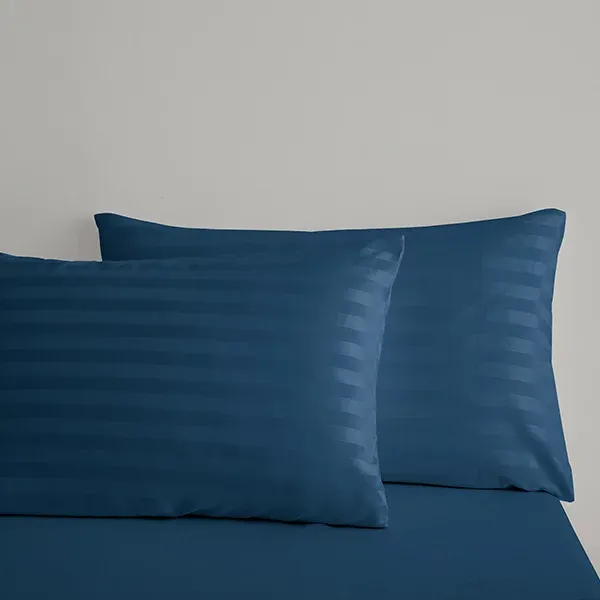 Nova Home "UltraStripe" Hotel Style Pillowcas Set - 50x75 cm - 2 Pcs - Navy product thumbnail 3