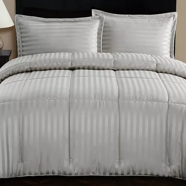 Nova Home "UltraStripe" Hotel Style Comforter Set - Grey (Available in Sizes) product thumbnail 3