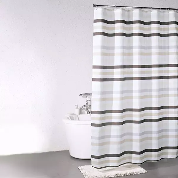 Weva "Carnival" Waterproof Shower Curtain - Brown (Available in Sizes) product thumbnail 2