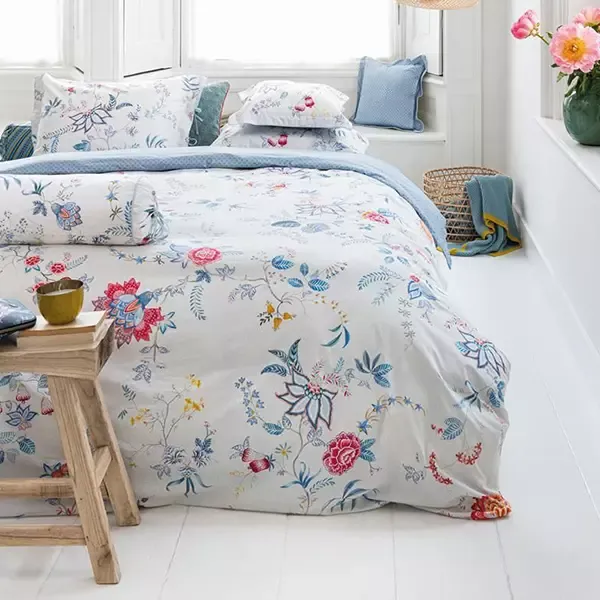 Bedding House Flower Festival Duvet Cover Set - 100% Cotton, 200 Thread - King & Super King - 3 Pcs - White product thumbnail 3