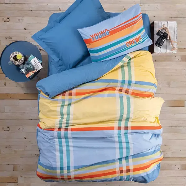 Nova Home Basis Duvet Cover Set - 100% Cotton - Single & Twin - 3 Pcs - Multicolor product thumbnail 3