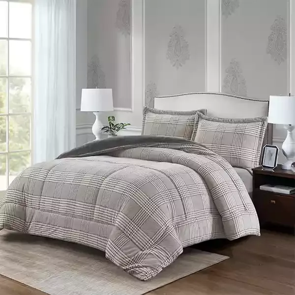 Nova Home Sketch Winter Printed Flannel Comforter Set - Grey (Available in Sizes) product thumbnail 17