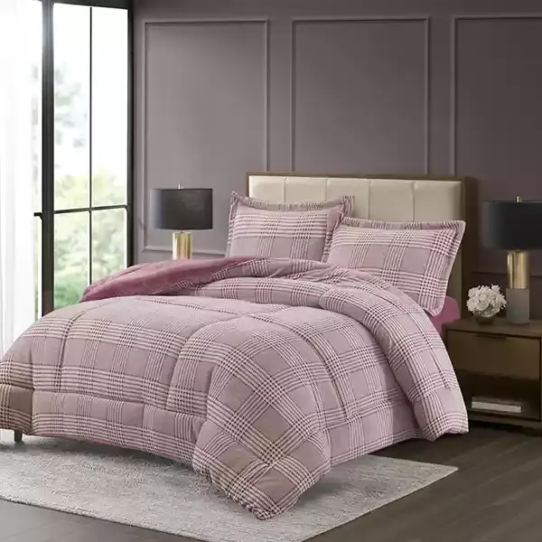 Nova Home Sketch Winter Printed Flannel Comforter Set - Purple (Available in Sizes) product thumbnail 9