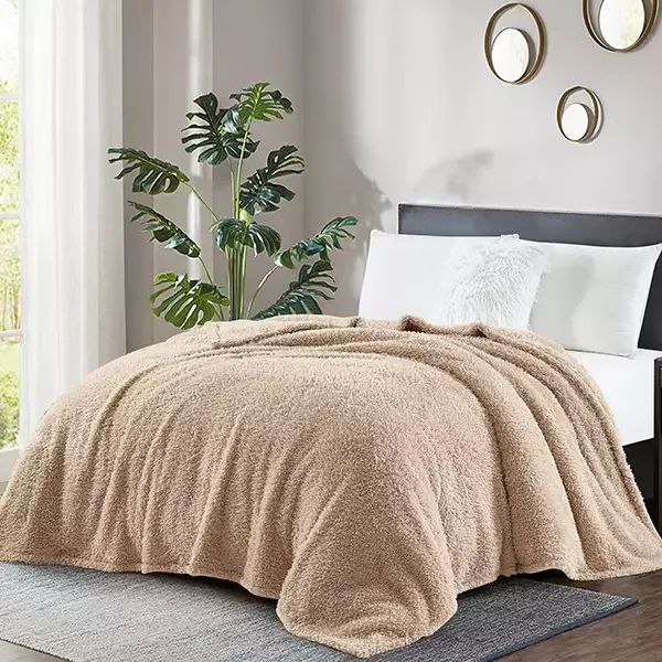 Nova Home Fur Fluffy Blanket - Taupe (Available in Sizes) product thumbnail 4
