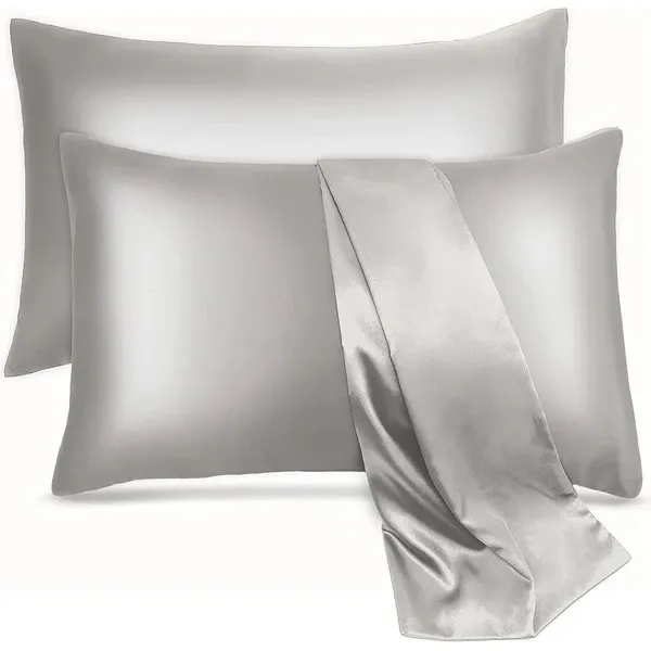 Nova Home Yildiz Satin Pillow Case Set - 2Pcs - Silver product thumbnail 3