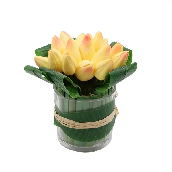 Nova Home "Green Tulip" Artificial Flower Arrangement - 18 cm - Pink product thumbnail 3