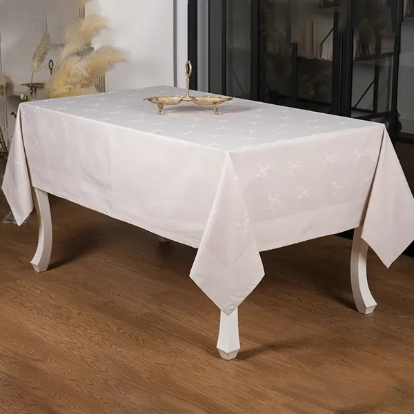 Nova Home Rana Table Cloth - Poly Cotton - Stone (Available In Sizes) product thumbnail 5