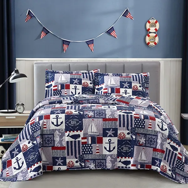 Nova Home Aganta Printed Bedspread Set - Blue (Available In Sizes) product thumbnail 11