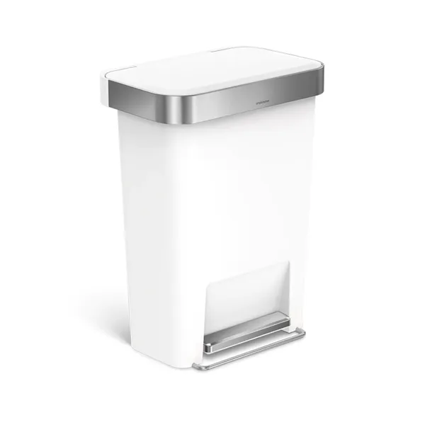 Simplehuman Trim Plastic Bin Rectangular W Steel - 45L - White product thumbnail 3