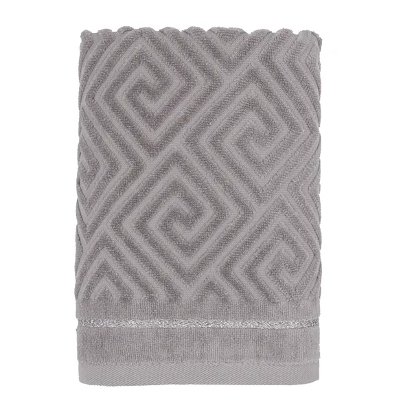 Nova Home Versace Jacquard Towel with Silver Details - 100% Cotton - Grey & Silver (Available In Sizes) product thumbnail 5