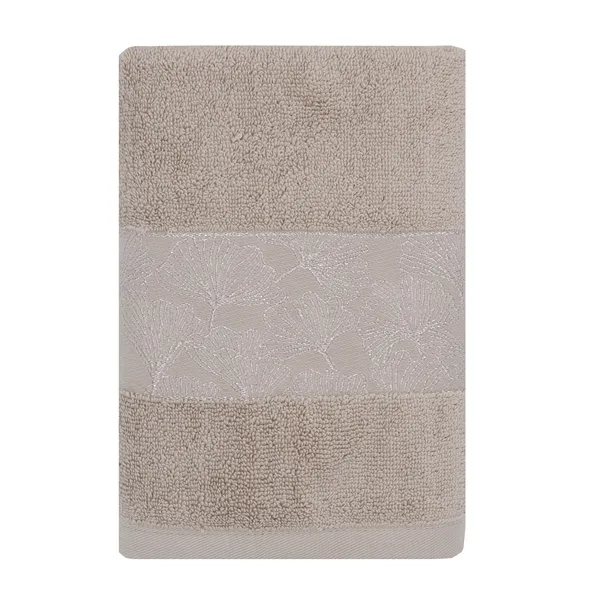 Nova Home Utopia Towel with Silver Details - 100% Cotton - Beige & Silver (Available In Sizes) product thumbnail 4