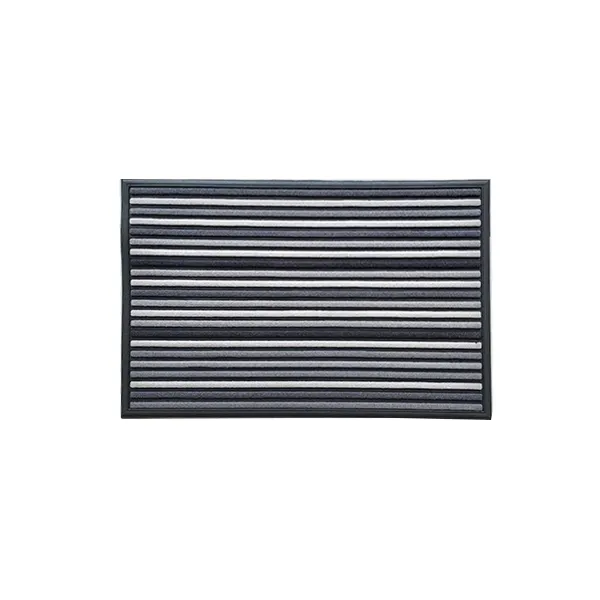 Nova Home Stripes Printed Outdoor mat W & Rubber Backing - Grey (Available In Sizes) product thumbnail 5