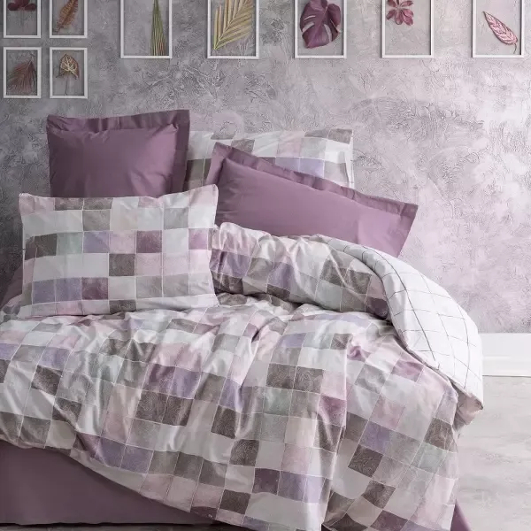 Nova Home "Maro" Duvet Cover Set - 100% Cotton - Purple (Available in Sizes) product thumbnail 2