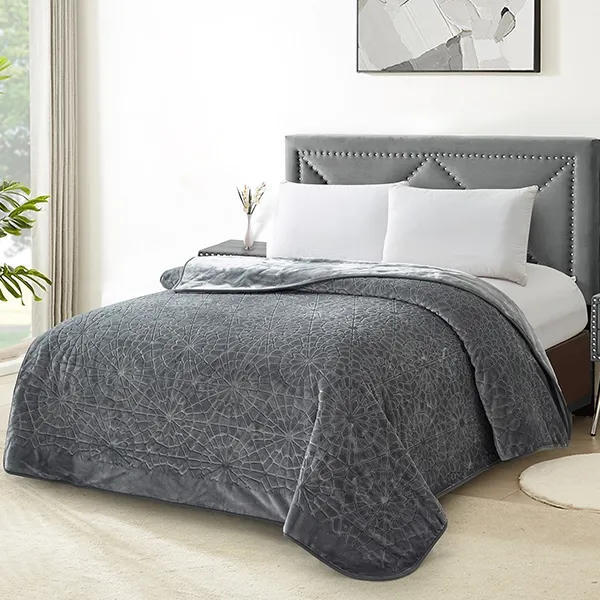 Nova Home Lynx Engraved Blanket- Grey product thumbnail 4