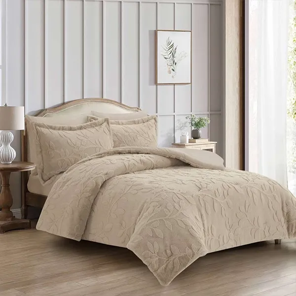 Nova Home Fleurfur Fur Comforter set - Beige product thumbnail 8