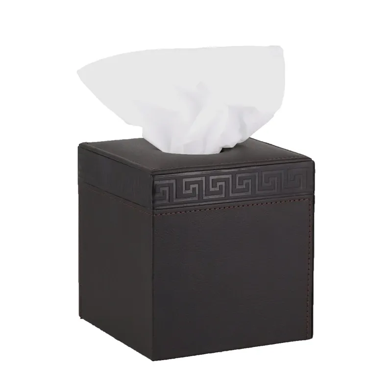Nova Home Versace Square Leather Tissue Box - Black product thumbnail 3