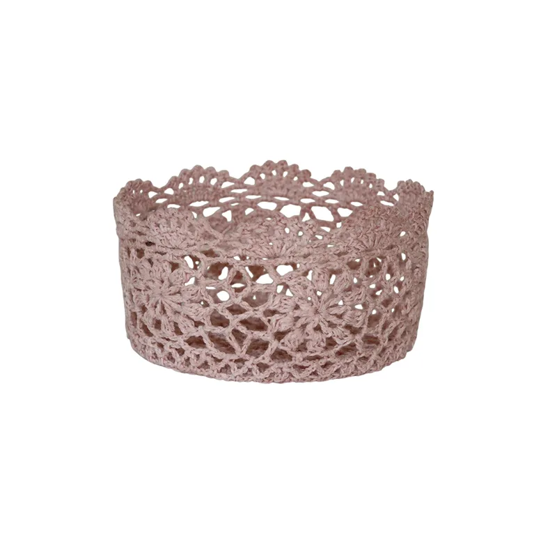 Nova Home "Knotbox" Cotton Crochet Basket - Rose product thumbnail 3