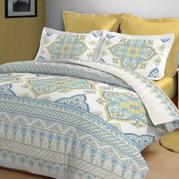 Nova Home Victorian Printed Cotton Flannel Duvet Cover Set - Blue (Available in Sizes) product thumbnail 3