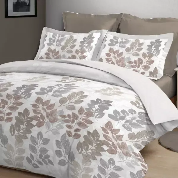 Nova Home Daisy Printed Cotton Flannel Duvet Cover Set - Beige (Available in Sizes) product thumbnail 2