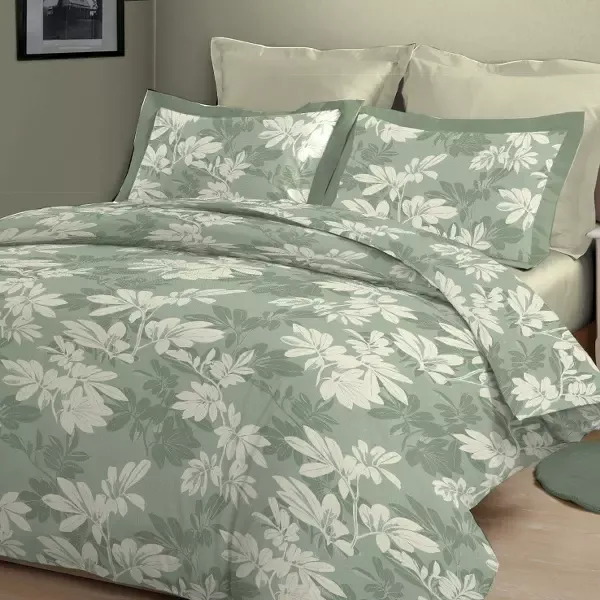 Nova Home Wildflower Printed Cotton Flannel Duvet Cover Set - Green (Available in Sizes) product thumbnail 3