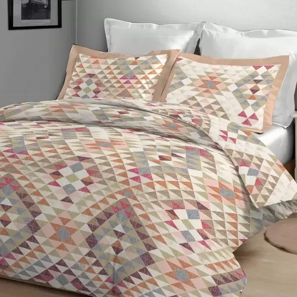Nova Home Arabesque Printed Cotton Flannel Duvet Cover Set - Multicolor (Available in Sizes) product thumbnail 2