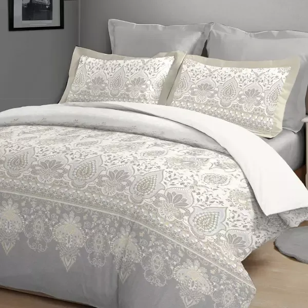 Nova Home Treasures Printed Cotton Flannel Duvet Cover Set - Beige (Available in Sizes) product thumbnail 3