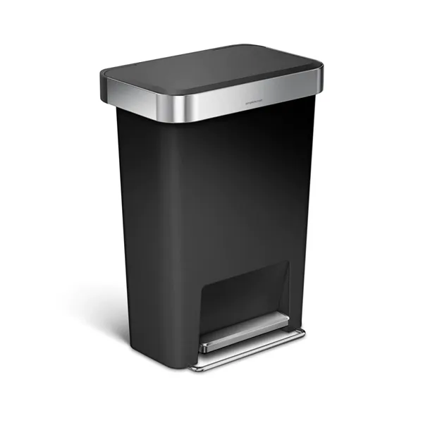 Simplehuman Trim Plastic Bin Rectangular W Steel - 45L - Black product thumbnail 3