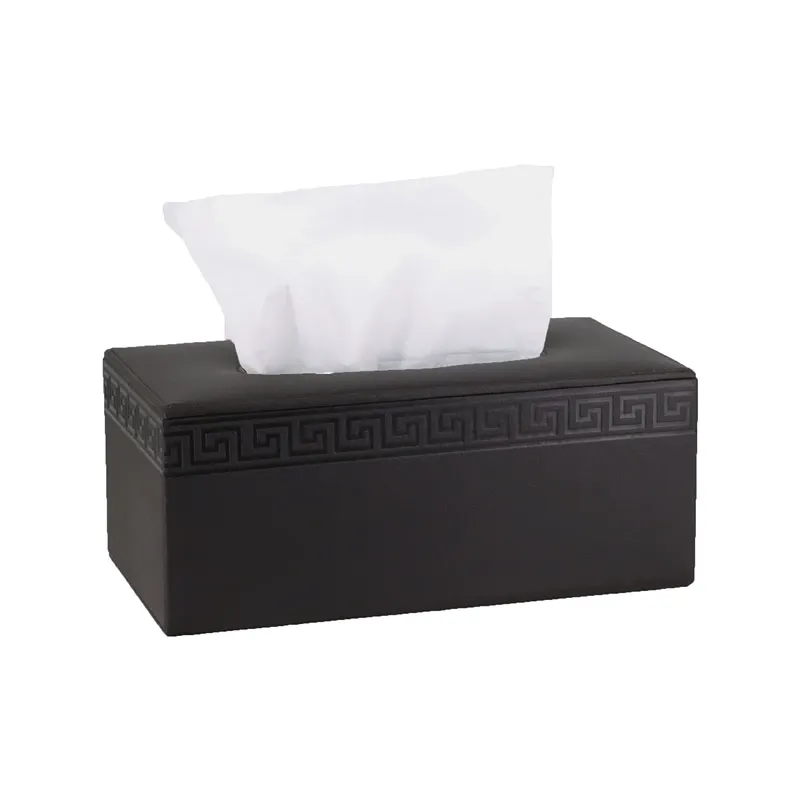 Nova Home Versace Rectangular Leather Tissue Box - Black product thumbnail 3