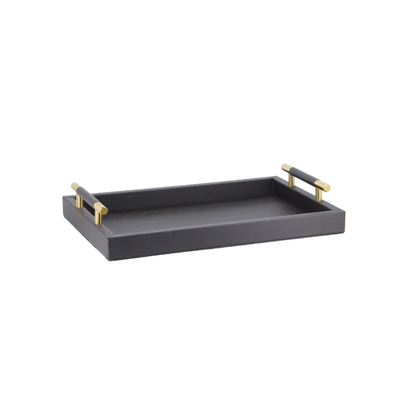 Nova Home Versace Rectangular Leather Tray - Small - Brown product thumbnail 3