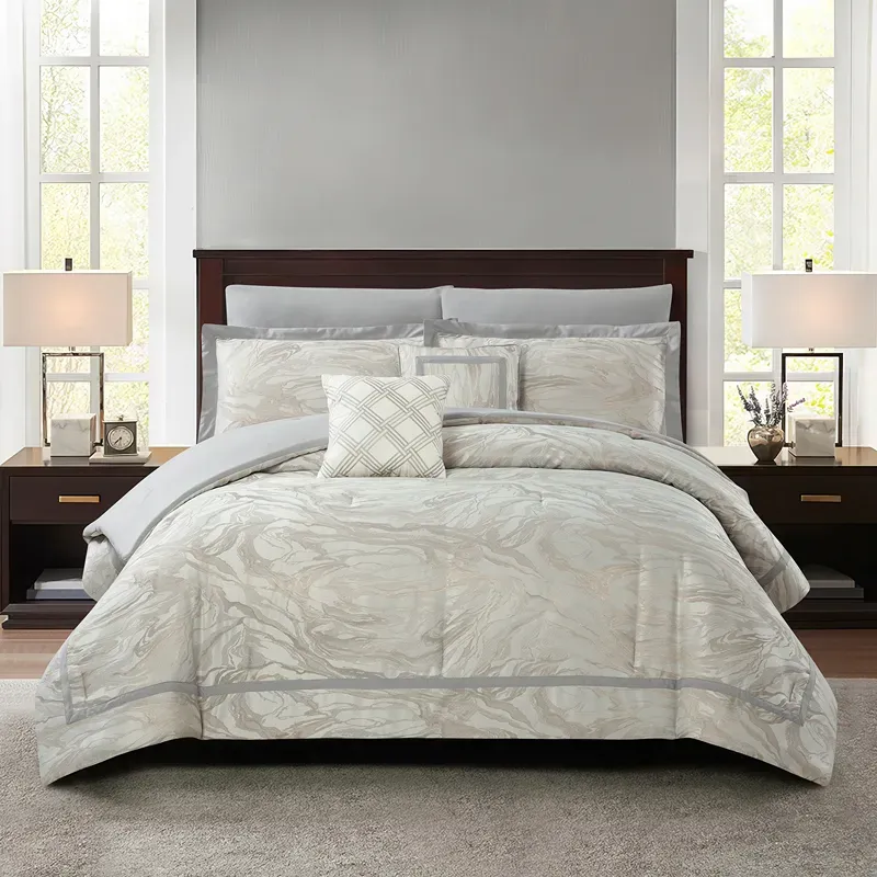 Nova Home Grady Jacquard Comforter Set - King & Super King - 8 Pcs - Grey product thumbnail 3