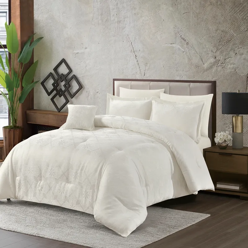 Nova Home Baroque Jacquard Comforter Set - King & Super King - 7 Pcs - Rose product thumbnail 10