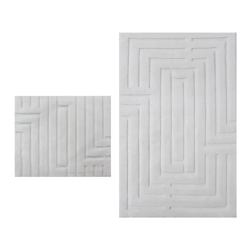 Nova Home Sevara Cotton Bath Rug Set - 2Pcs - Ecru product thumbnail 3