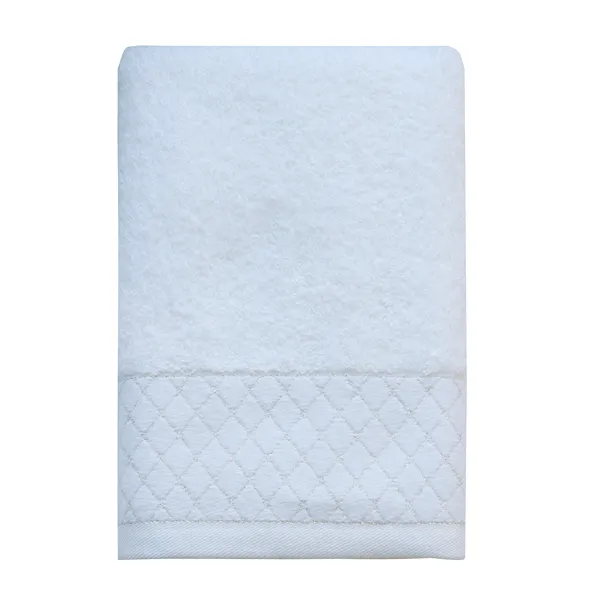 Nova Home Paragon Jacquard with Silver Details Towel - 100% Cotton - 50x90 Cm - White product thumbnail 3