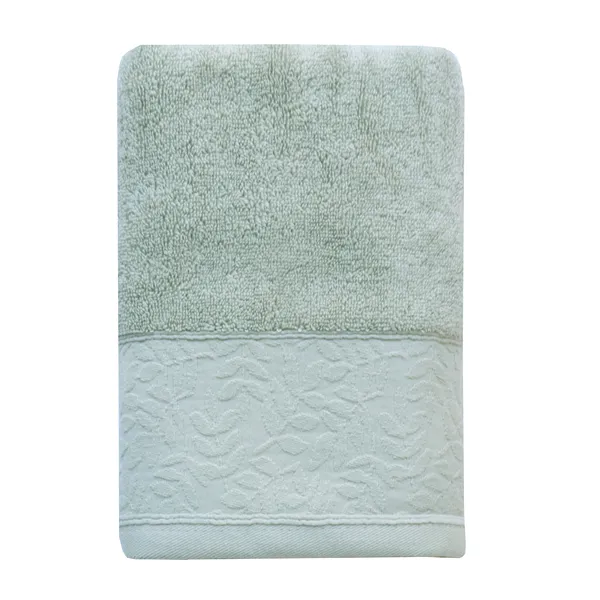 Nova Home Enigma Jacquard Towel with Leafs Details - 100% Cotton - Light Grey (Available In Sizes) product thumbnail 9