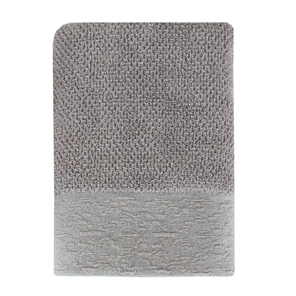Nova Home Minto Jacquard Embroidered Towel - 100% Cotton - Grey (Available In Sizes) product thumbnail 3