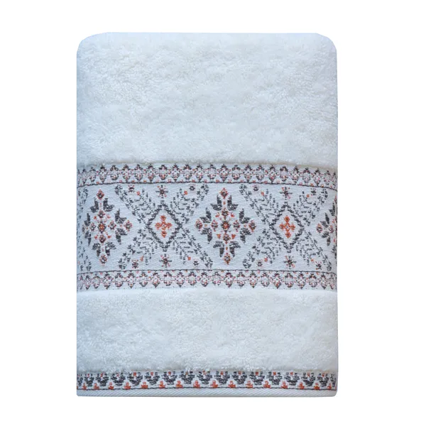 Nova Home Auric Jacquard Embroidered Towel - 100% Cotton - Cream (Available In Sizes) product thumbnail 3