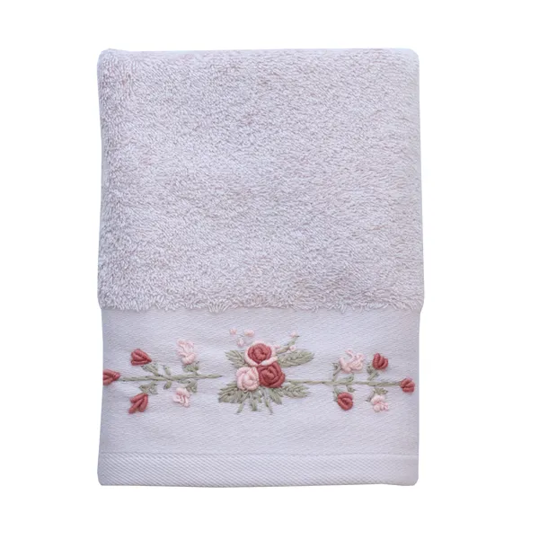 Nova Home Esra Floral Embroidered Towel - 100% Cotton - Pink (Available In Sizes) product thumbnail 5